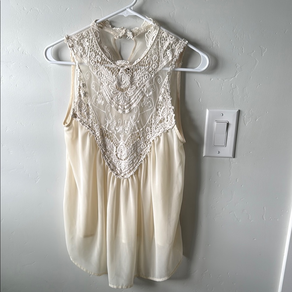 Elegant Cream Lace Women's Top